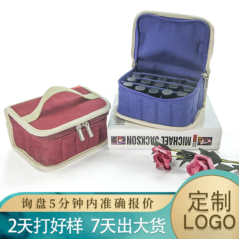 Picture of 16-Gig Portable Canvas Essential Oil Storage Bag Nail Polish Makeup Storage Box Dorrit Essential Oil Bag