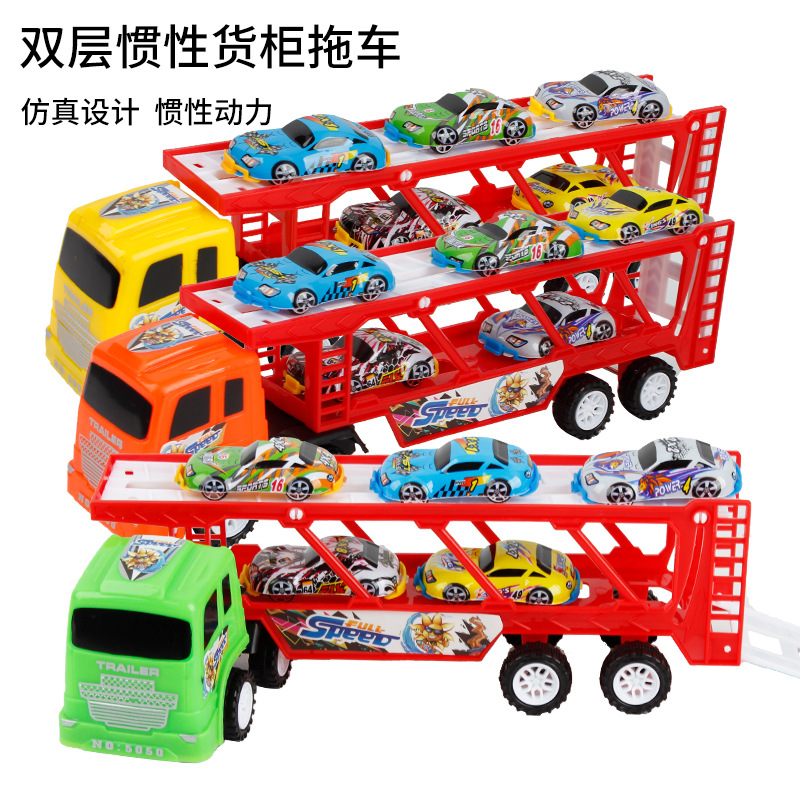 Picture of Large simulation inertia children's toy engineering truck set baby fire truck mixer excavator model