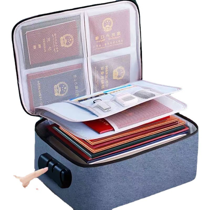 Picture of Certificate storage bag box household multi-functional household register document card holder certificate organizing box bag artifact