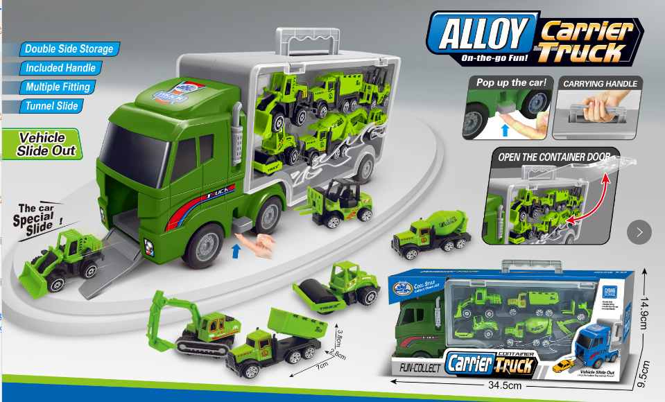 Picture of Children's large storage container truck alloy back force car simulation engineering car model boy toy 008-21
