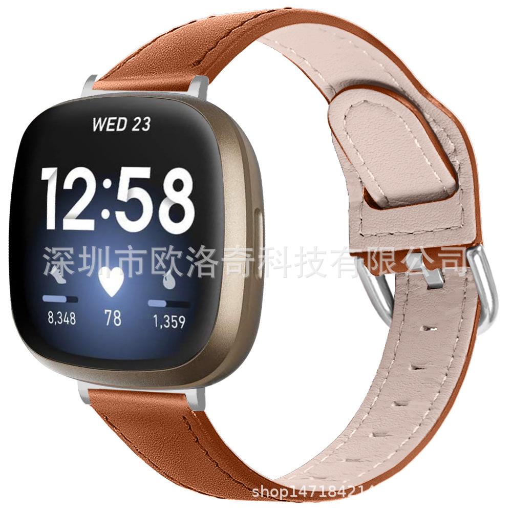 Picture of For Fitbit versa 3 high-grade genuine leather strap versa4 smart watch strap car line strap