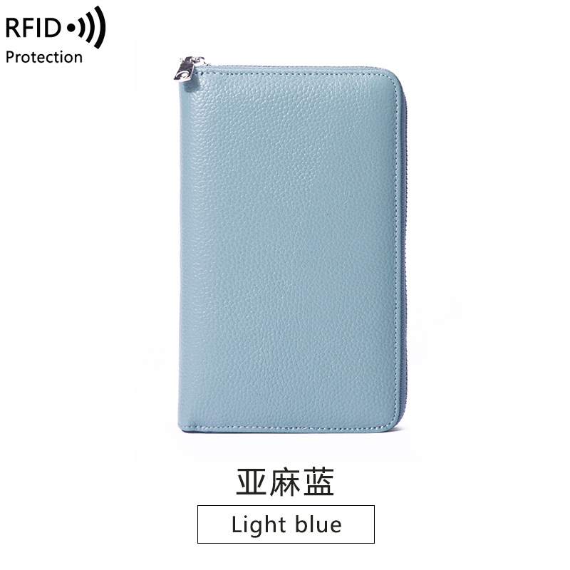 Picture of Wallet leather new RFID litchi pattern long Passbook bag multi-functional ID bag large capacity clutch