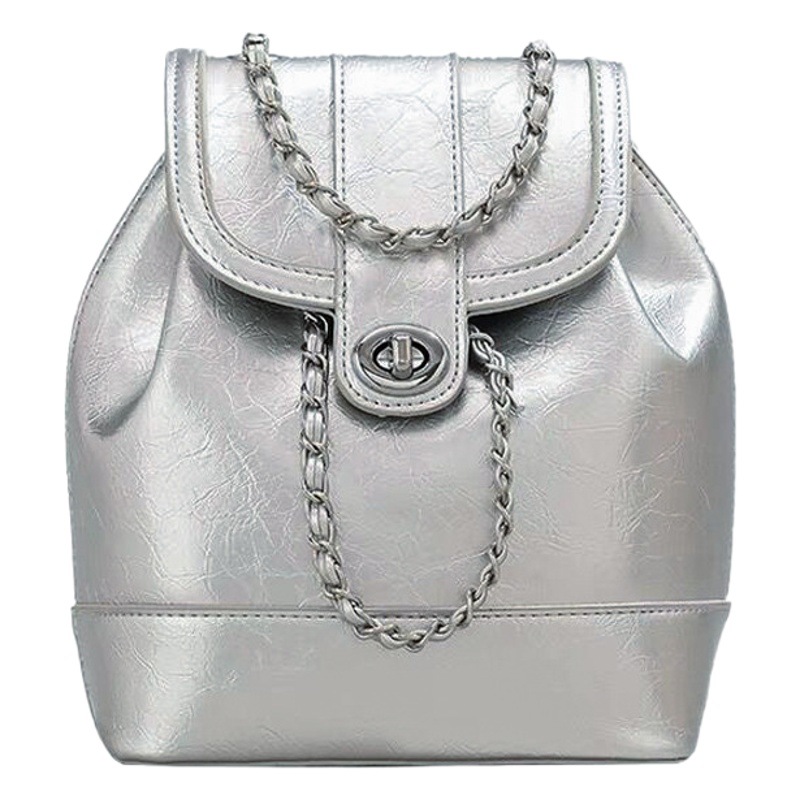 in stock South Korea Small Casual Crowd Bag Small Chanel Style Chain Bag Small Schoolbag Women's Bag Backpack Lightweight Backpack