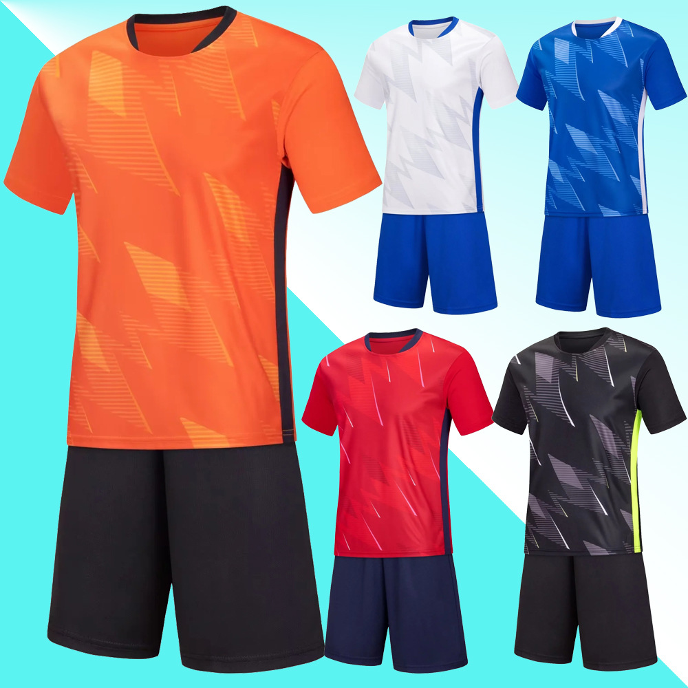 Primary and secondary school students team match football uniform children's adult light board Short Sleeve Jersey youth training club sports uniform