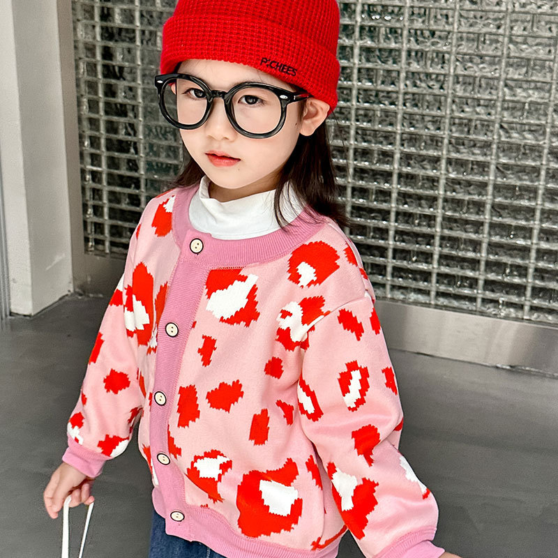 Picture of Autumn and winter new children's clothing boys and girls baby warm cardigan children's clothing all-match knitted coat thick outer wear