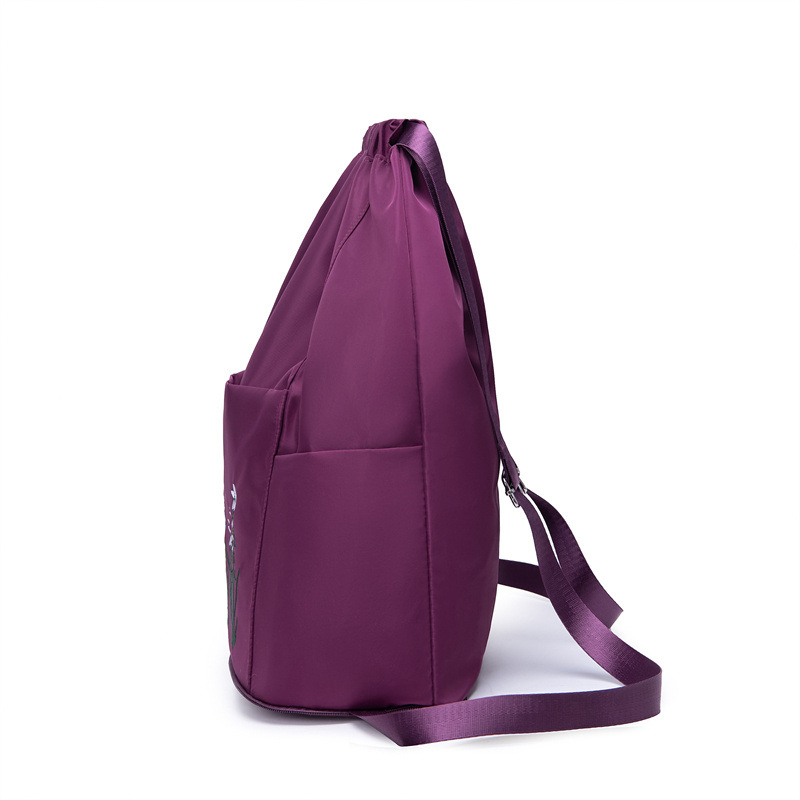 Picture of Drawstring Girdle Portable Foldable Large Capacity Embroidery Bag Backpack Dry and Wet Separate Bag Portable Shopping Bag