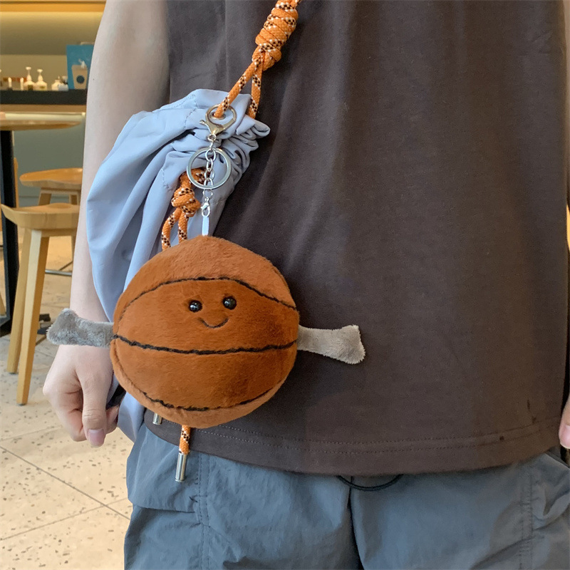 Picture of Cross-Border Basketball Pendant Football Volleyball Doll Pillow Simulation Badminton Doll Plush Pendant Creative Keychain