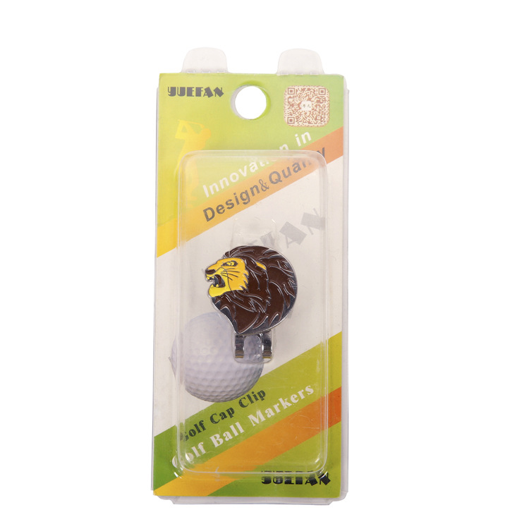 Picture of Factory self-supply clip lion head marker mark make golf cap clip with magnet ball mark
