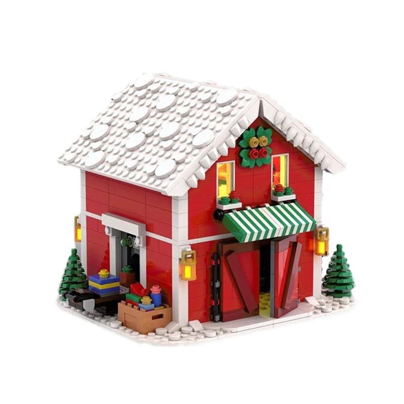 Compatible with Lego domestic building blocks MOC-132999 Santa Claus Workshop creative holiday Christmas assembled toys
