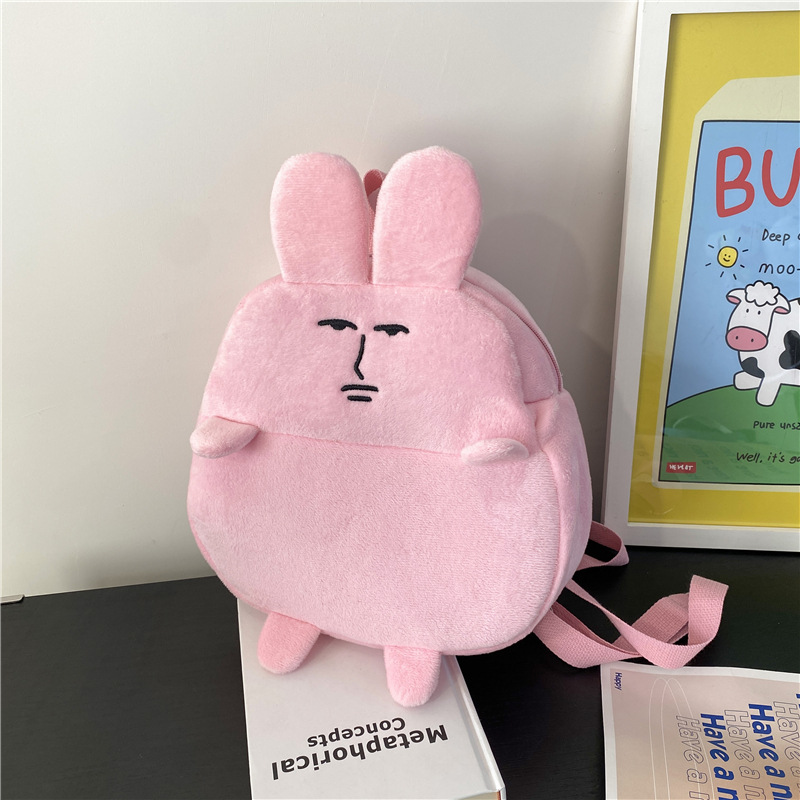 Picture of Pink Rabbit Plush Backpack girl cute student bag funny birthday gift fashion