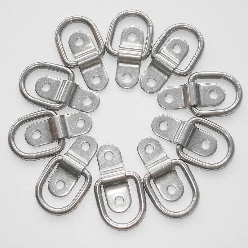 Picture of Rowing boat multifunctional 10 D-shaped pull ring hasp with screw set trailer anchor D-shaped ring fastening buckle