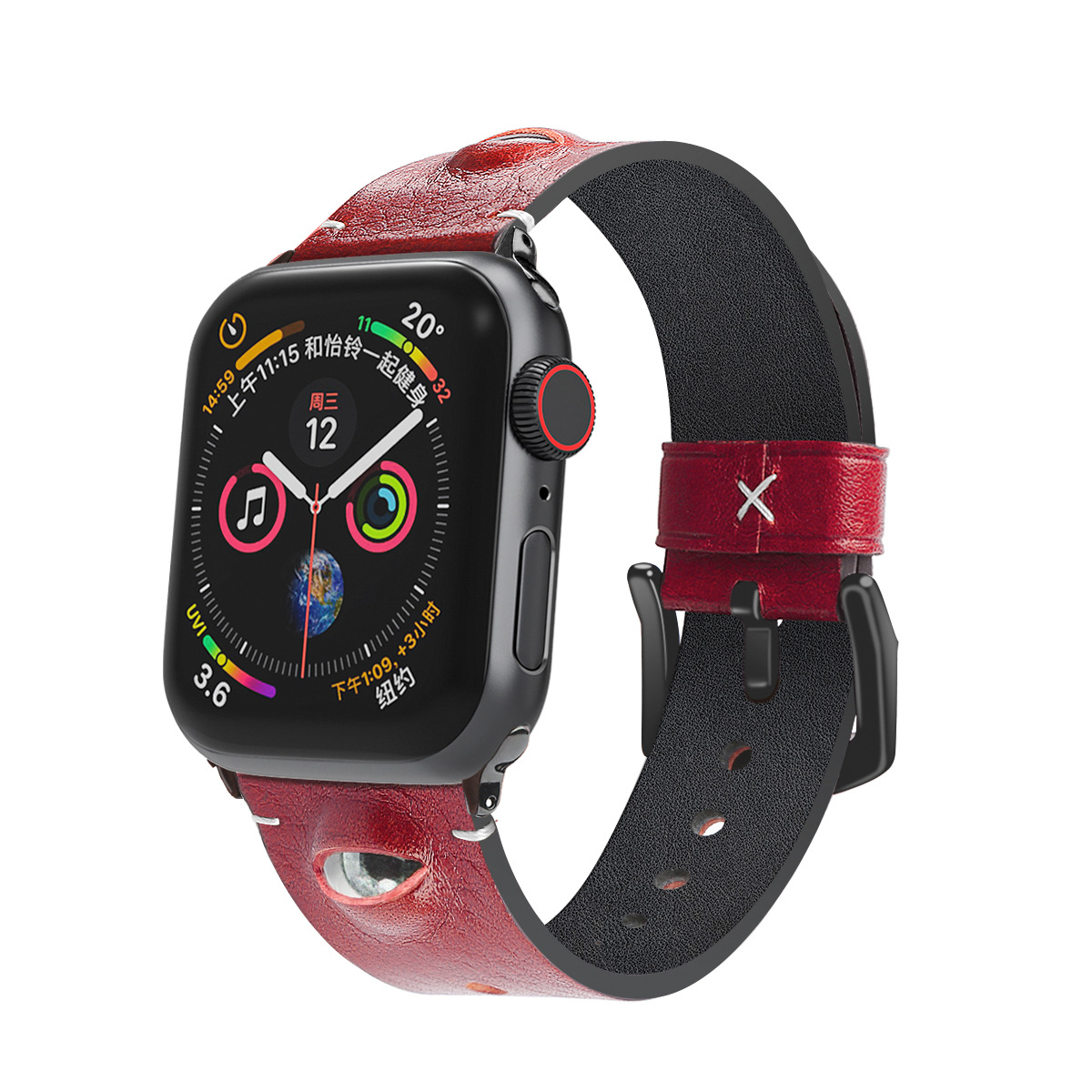 Picture of For Apple watchse983456 Apple Watch iwatch7 Top Layer Cowhide Eyes Leather Watch Strap