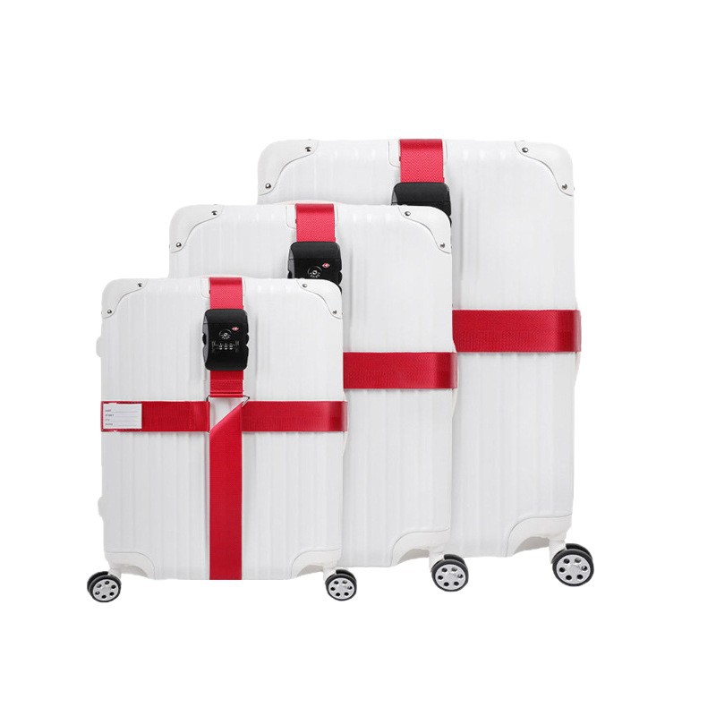 Picture of Luggage case strap cross packing belt consignment reinforcement belt fixed buckle bundle suitcase explosion-proof belt customs code lock