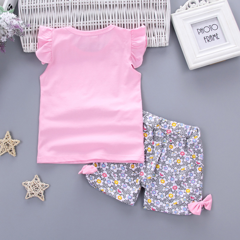 Picture of Summer Children's Lollipop Sleeveless Shorts Two-Piece Set Girl Baby Cartoon 0-4 Years Old Children's Suit Vest Set