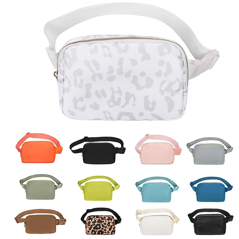 Amazon Outdoor Running Waist Bag Lulu Same Style Crossbody Bag Chest Bag for Men and Women Fashionable Nylon Waterproof Sports Waist Bag