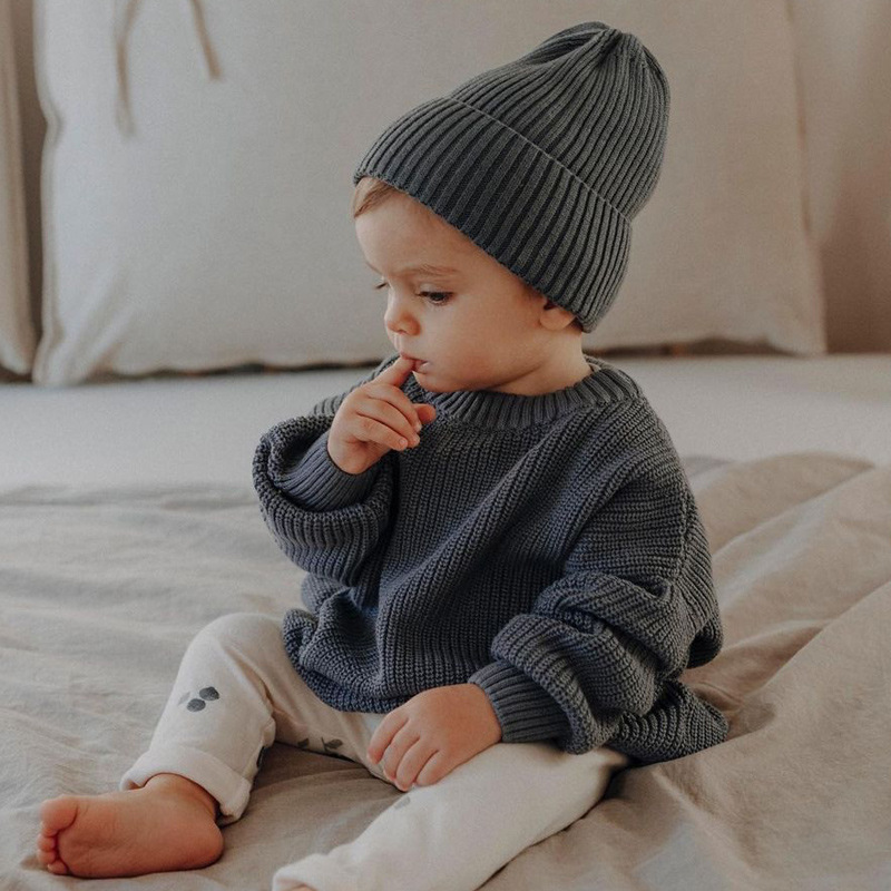 Picture of Baby Knitwear Loose Round Neck Girls and Boys Pullover 2024 Autumn and Winter Baby Knitwear Knitwear Children's Clothing