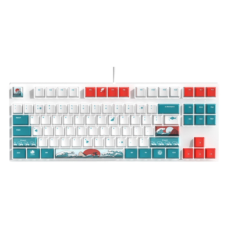 87-key small mechanical keyboard game e-sports girls office customized green black tea red shaft mahjong sound hot plug