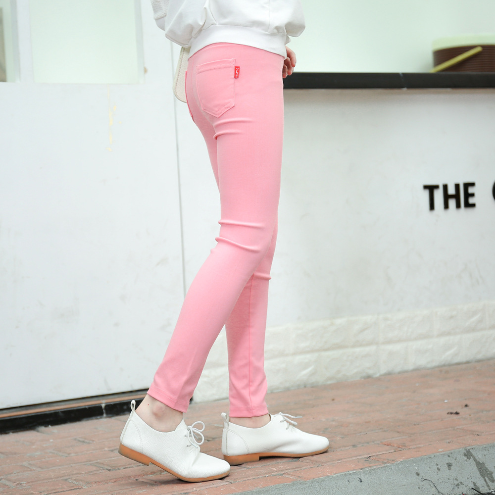 Picture of 2022 children's pants new 3-12 years old girls pencil pants spring and autumn pressure standard elastic leggings pants outside wear pants wholesale