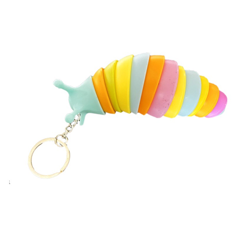 Cross-Border New Small Decompression Caterpillar Keychain Snot Bug Puzzle Vent Snail Kidsren's Toy