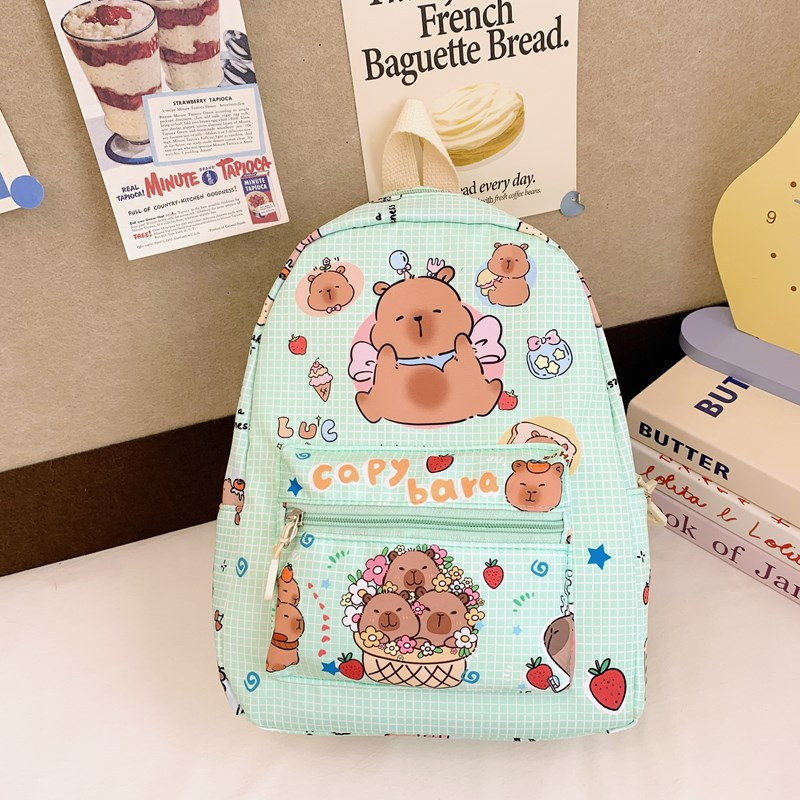 Picture of Cartoon Cute Large Capacity Kindergarten Backpack Children's Schoolbag Primary School Student Cartoon Bear Print Nylon Backpack