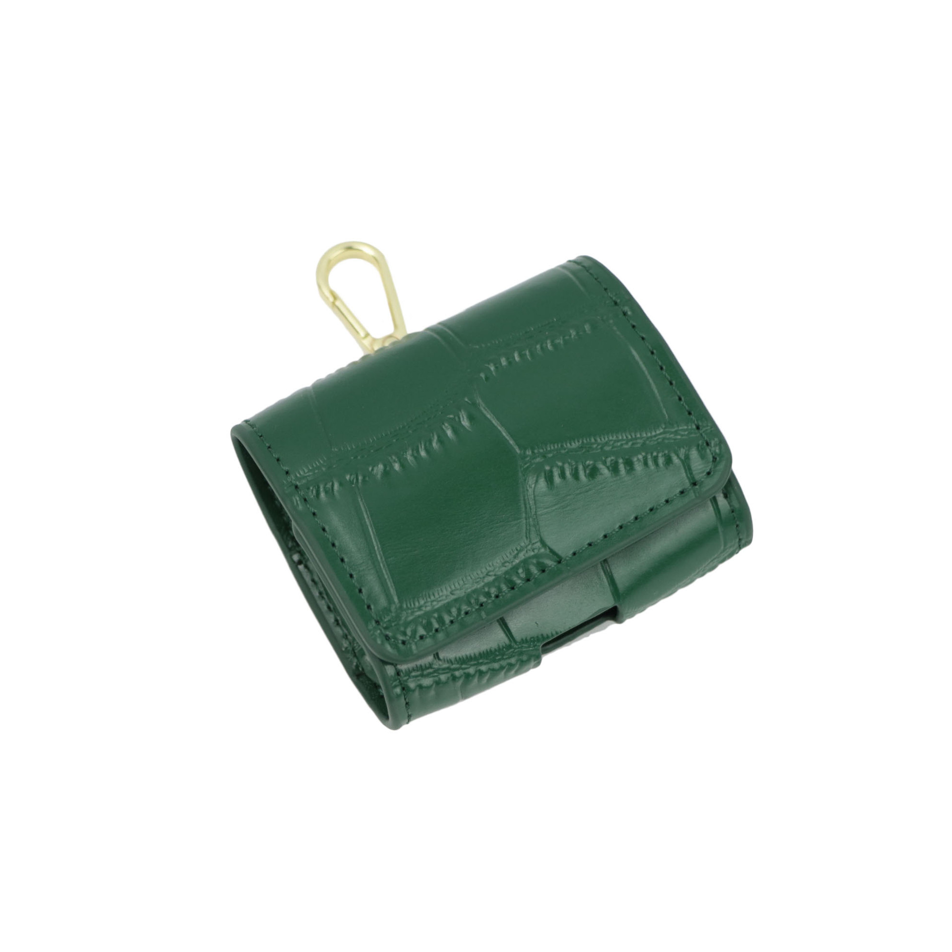 Picture of Cross-border Genuine Leather Crocodile Pattern Wireless Bluetooth Earphone Case Protective Cover with Hook for airpods 1/2/pro