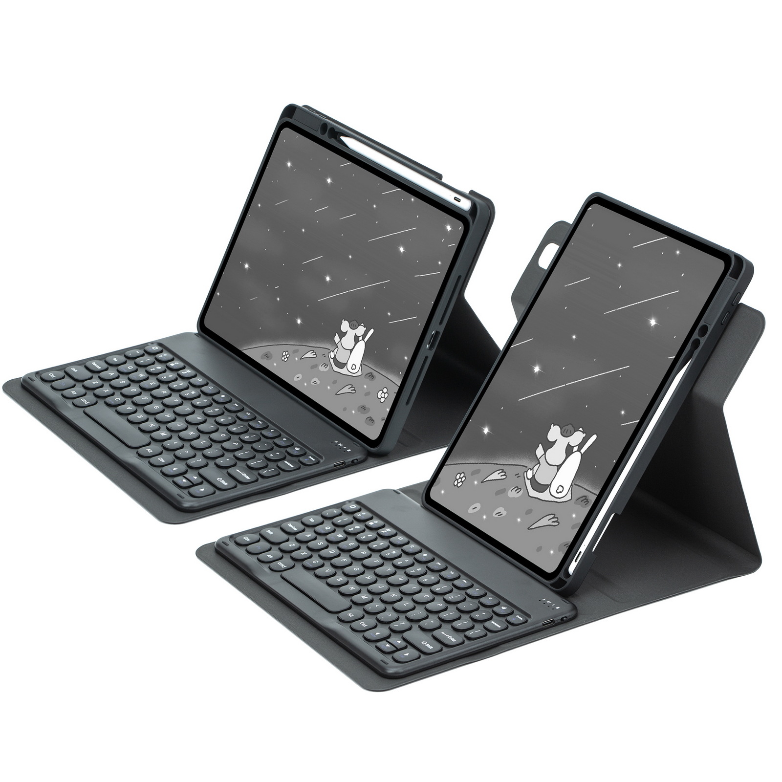 Picture of For iPad10.2 protective cover 10 generation acrylic rotating magnetic Bluetooth keyboard protective cover 10.9 pen slot