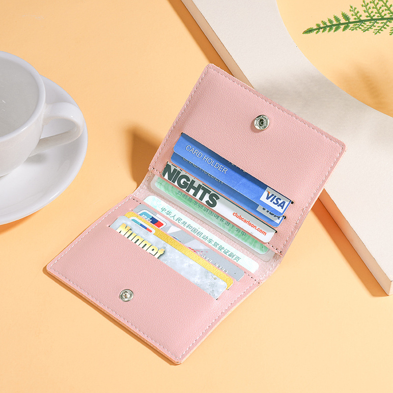 Short Ultra-thin Small Bank Card Holder Driver's License Wallet Simple Mini One-piece Card Access Card Holder for Women