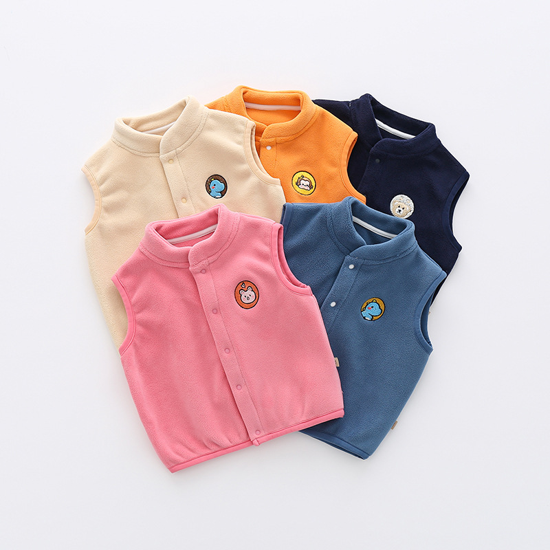 Picture of Men's and women's baby vest inside and outside wear vest polar fleece double-sided fleece-lined waistcoat thickened autumn and winter children's warm vest