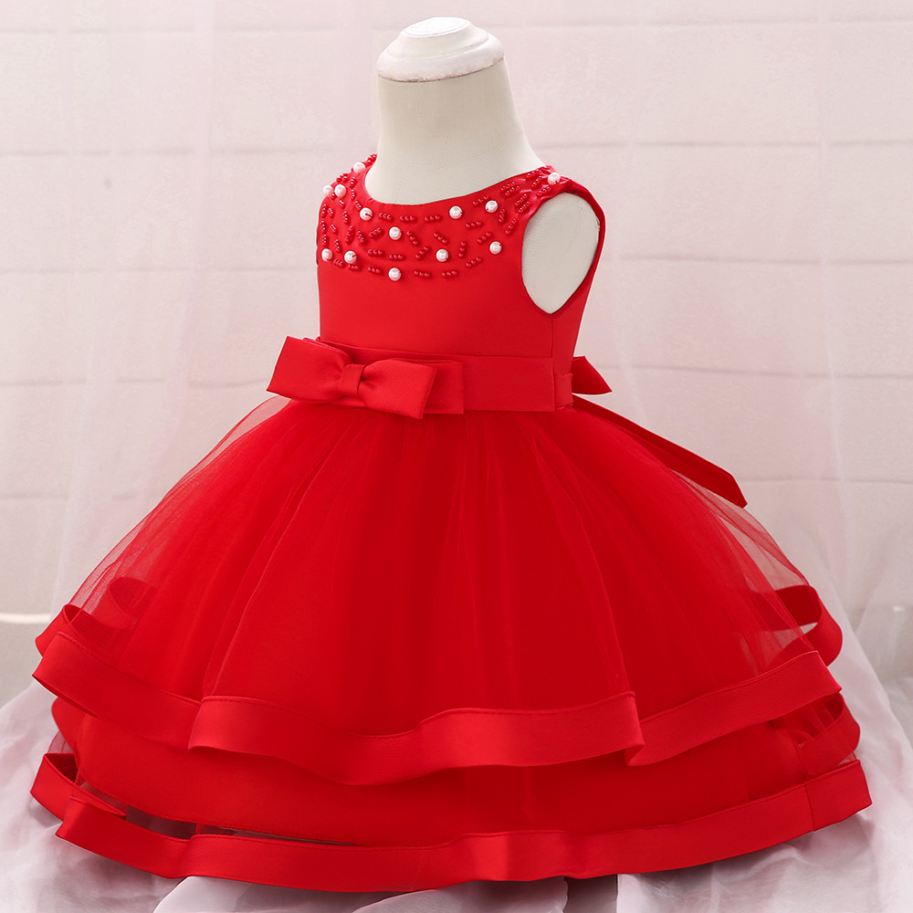 Picture of ins Dress baby baby Girl Dress baby Princess Dress Dress Bow baby Year Old Girl Dress