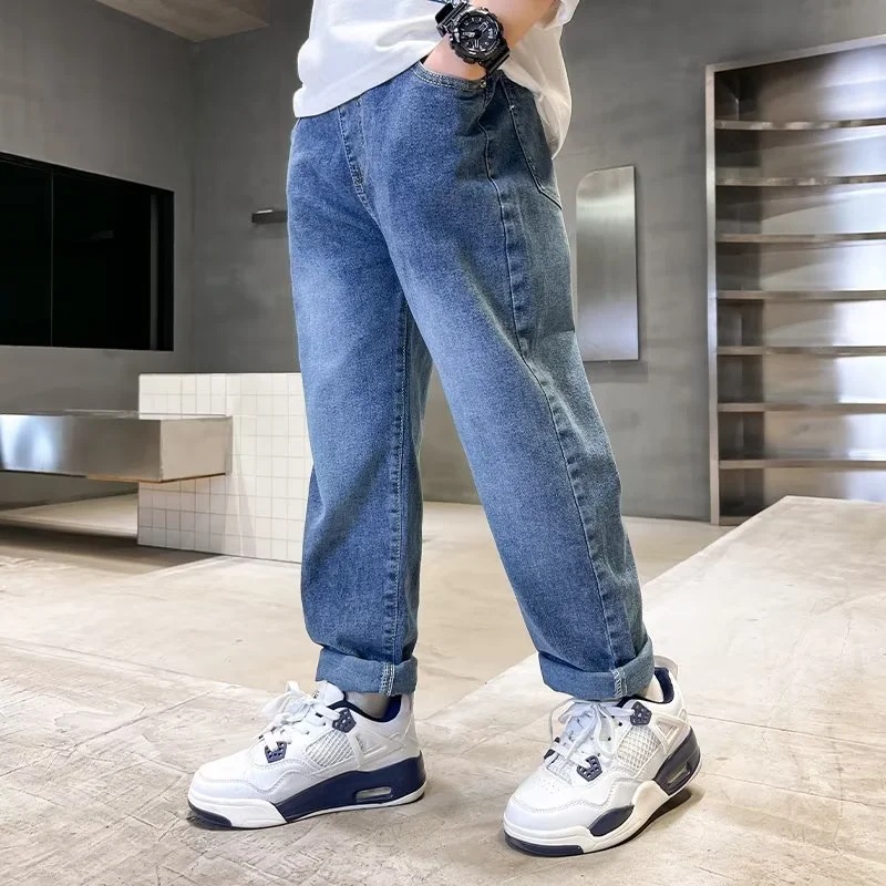 Picture of Boys' Jeans 2022 Spring and Autumn New Large Children's Pants Children's Loose Casual Handsome Boys' Trendy Long Pants
