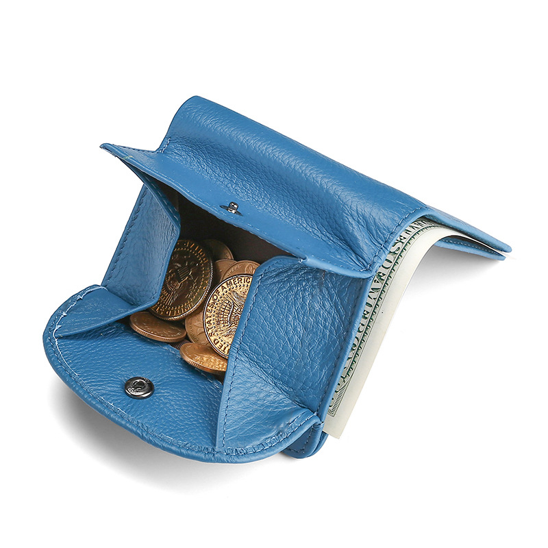 Picture of Women's Genuine Leather Wallet Top Layer Cowhide Coin Purse Wholesale Multi-Function Button Type Coin Purse Cross-Border Women's Wallet