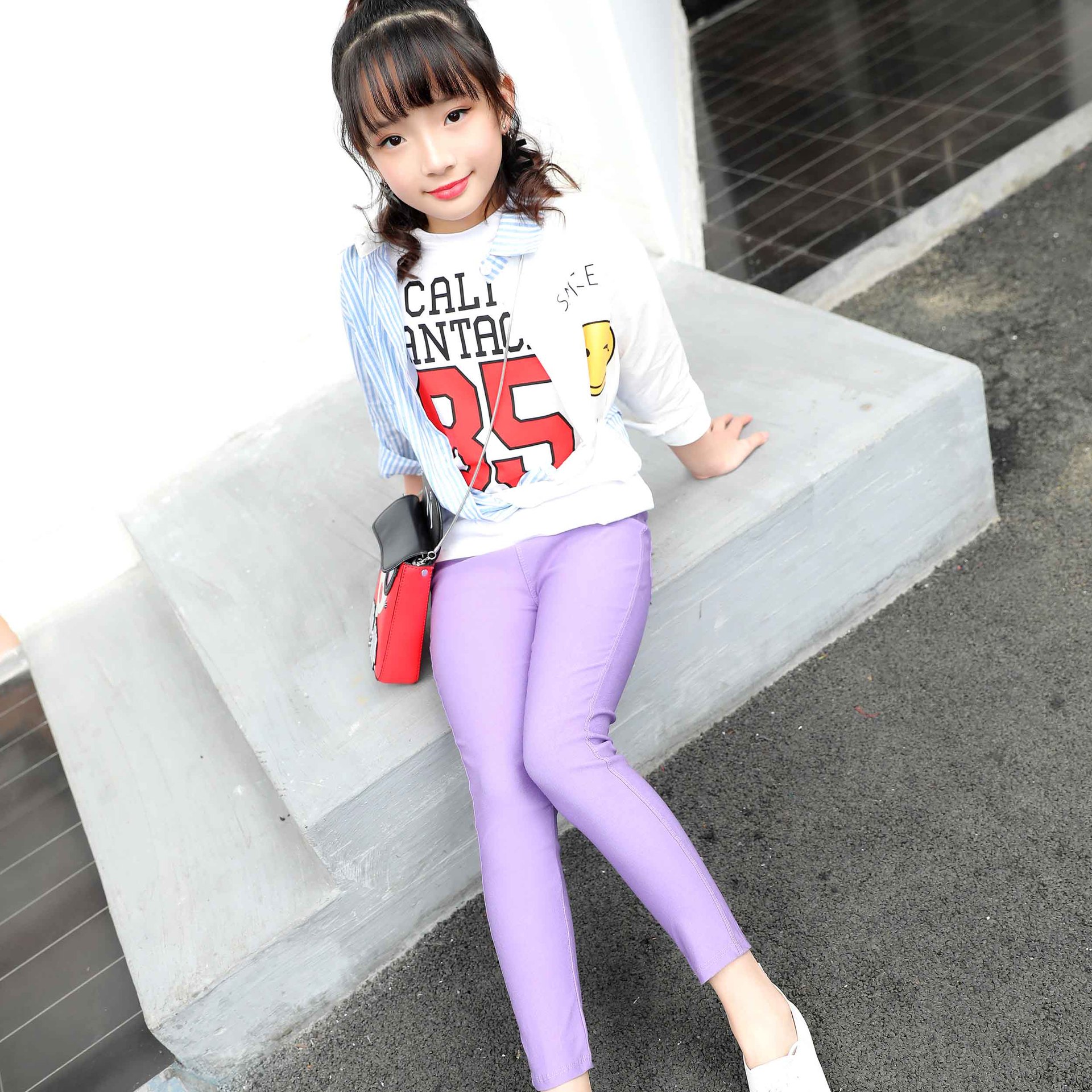 Picture of Children's pencil pants spring and autumn thin Korean children's clothing girls candy color elastic leggings large and medium children's pants wholesale