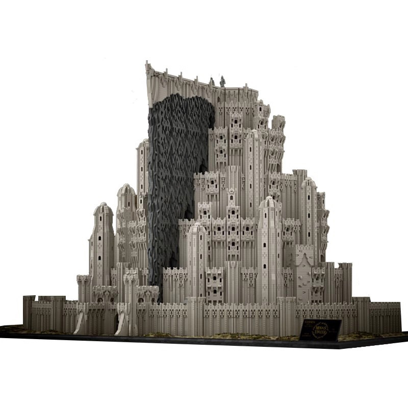Picture of MOC-64235 building blocks compatible with Lego Lord of the Rings assembled capital scene building Baicheng Minas Tiris