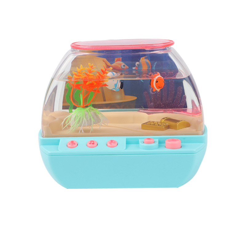 Picture of Happy Aquarium Desktop Fish Tank Ornaments Electric Light Music Children's Educational Early Education Story Play Toys
