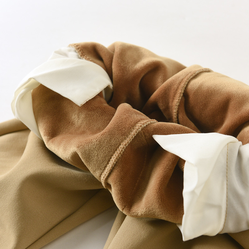 Picture of Children's khaki School Pants Boys and Girls Winter fleece-lined Thickened Warm Pupil School Pants navy blue