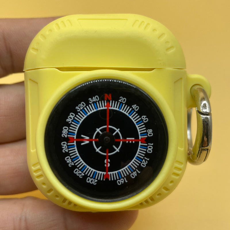 Picture of Suitable for Apple Airpods 1/2 silicone protective case with compass style protective case thick creative earphone case