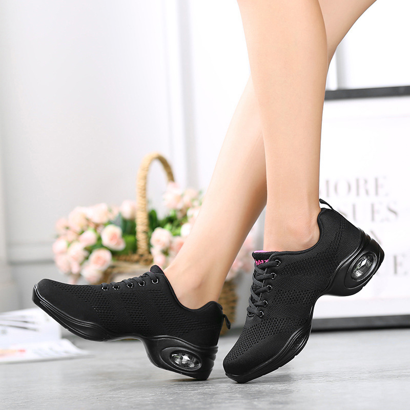 Picture of New soft-soled square dance shoes adult sailor jazz shoes dance shoes fly woven mesh hollow dance shoes women