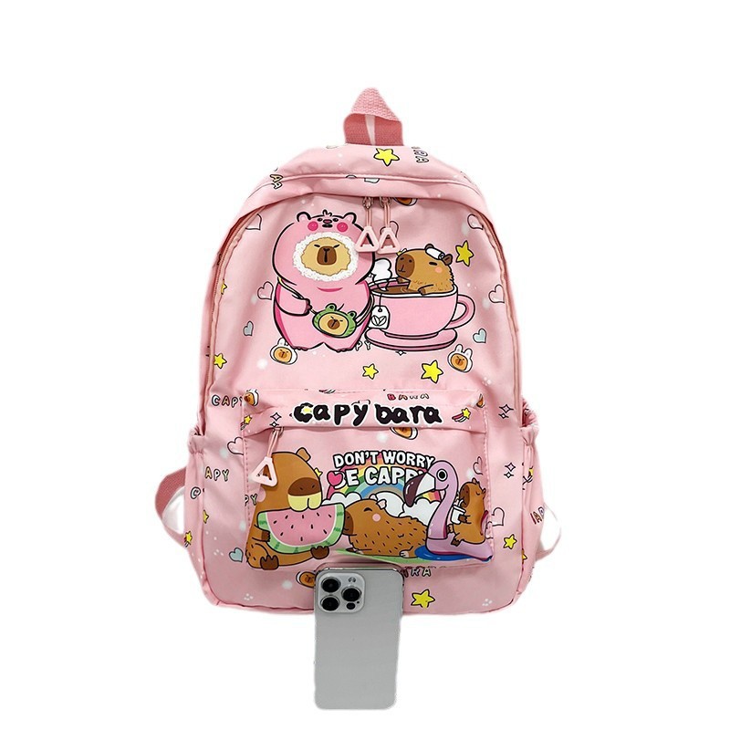 Picture of Cartoon Cute Capybara Bag Backpack Printed Kabibala Backpack Large Capacity All-match Student Schoolbag