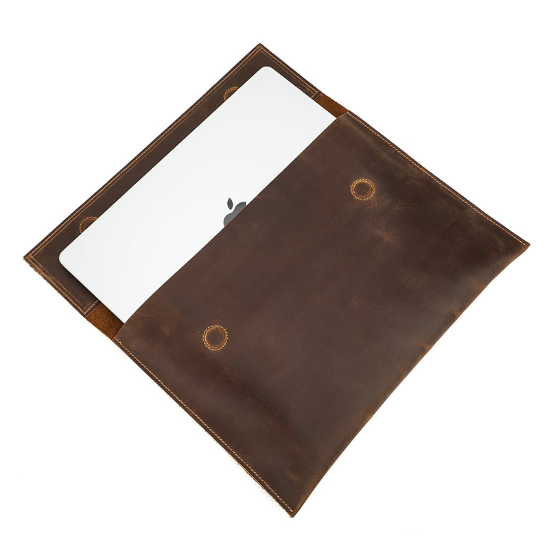 Picture of Suitable for macbook pro14 leather protective case magnetic buckle apple laptop 13.3 inch liner bag