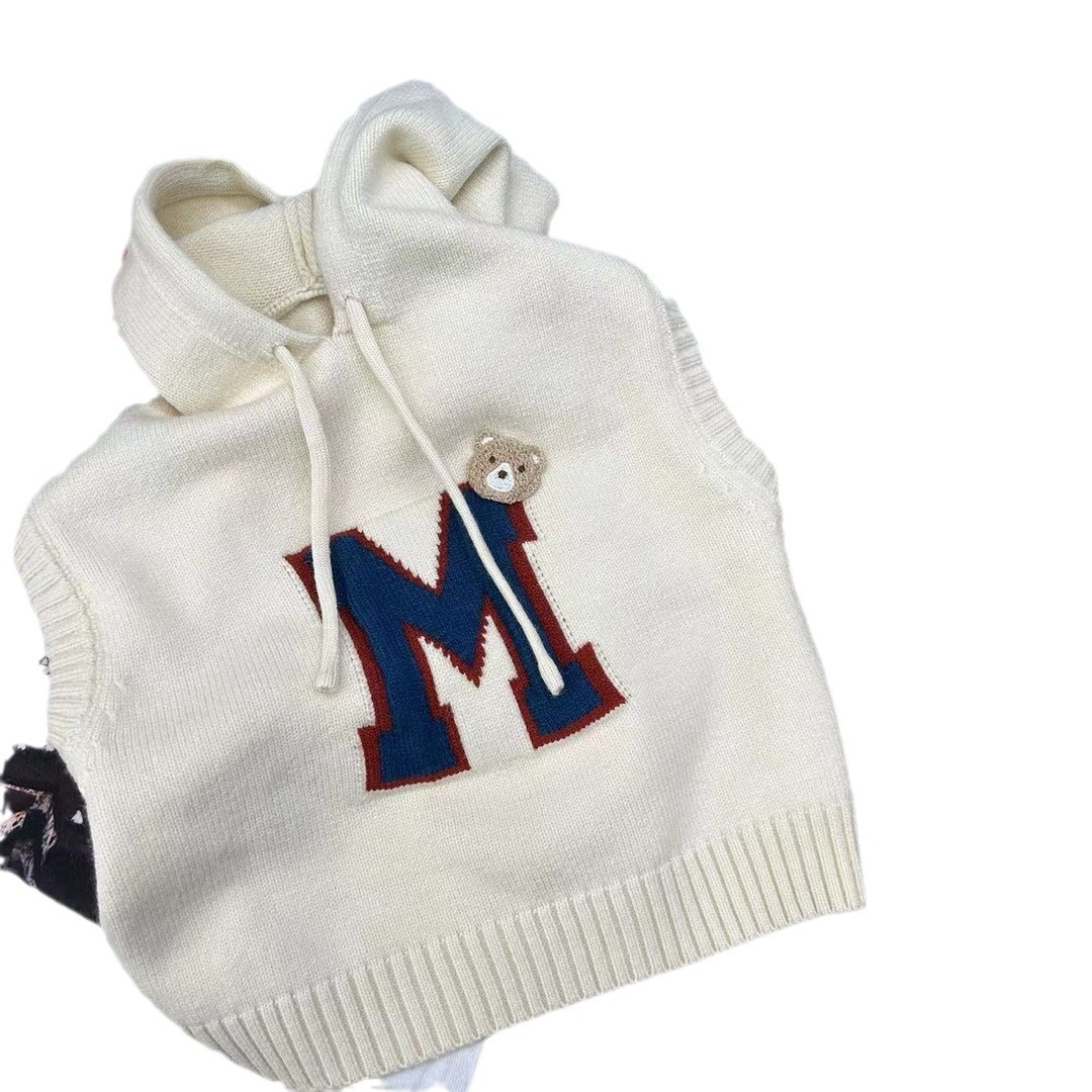 Picture of Boys and Girls Knitted Vest Hoodie Spring, Autumn and Winter Children's Pullover Sweater Vest Wearing Baby's Wool Waistcoat