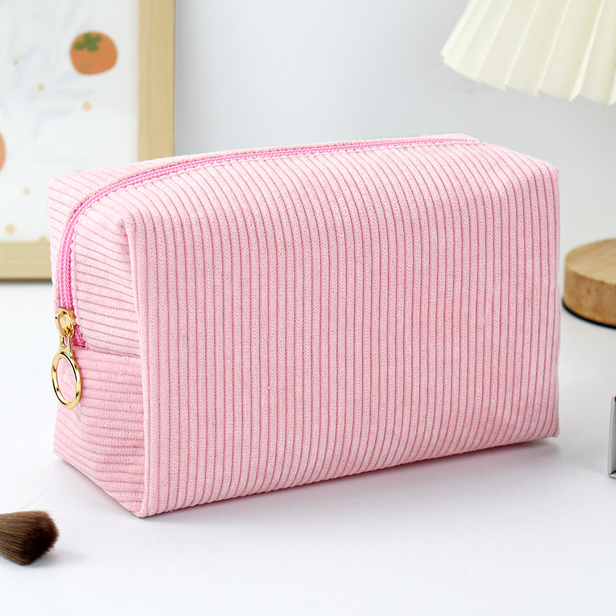 Foreign Trade New Corduroy Large Capacity Cosmetic Bag Travel Simple Portable Toiletry Bag Storage Bag Manufacturer Wholesale