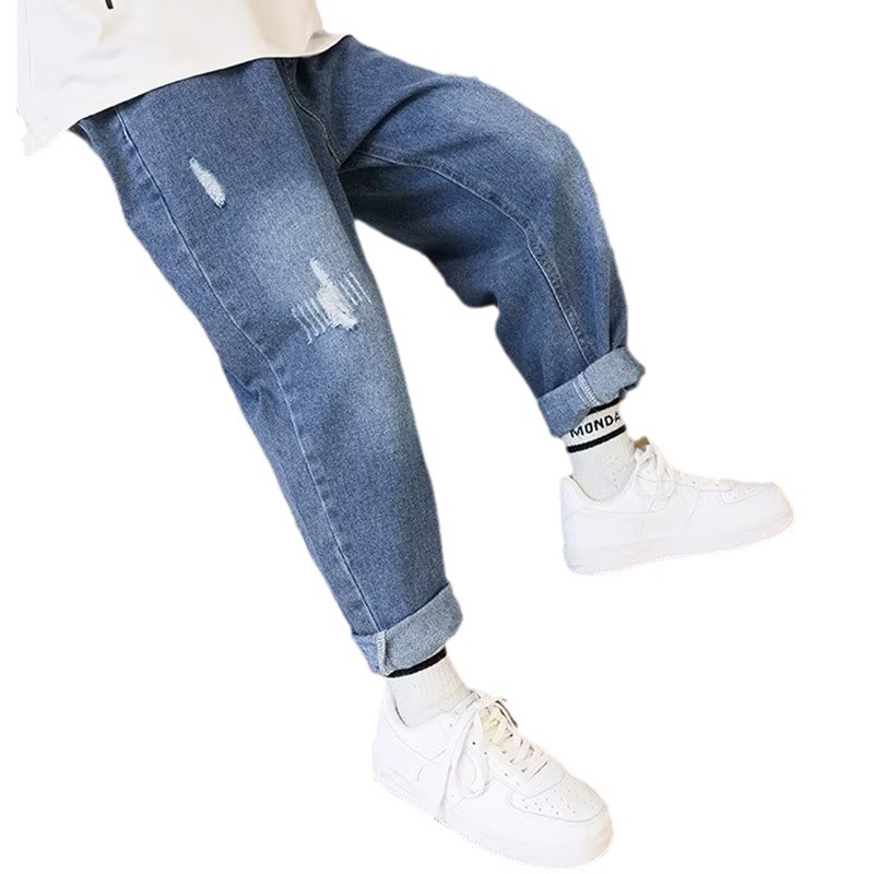 Picture of Boys' Pants Spring and Autumn Jeans 2023 New Children's Wear Big Boys Children's Autumn Loose Trendy Trousers