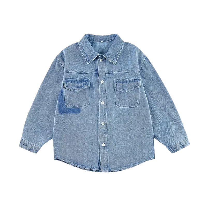 Picture of Boys' spring Denim coat shirt children's 2024 new big children's autumn fried street autumn clothes boys' coat fashion