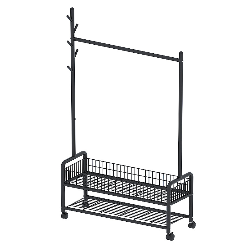 Picture of Simple clothes hanger floor folding indoor balcony bedroom clothes hanger indoor coat rack bedside clothes hanging artifact