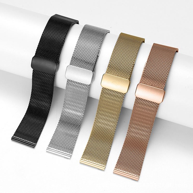Suitable for Huawei GT/watch Milan mesh belt stainless steel metal magnetic folding buckle smart watch band 22mm