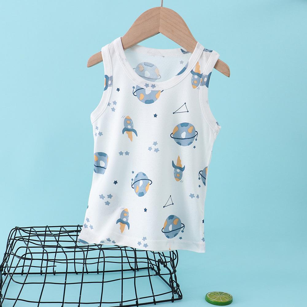 Picture of JX Children's Vest Boys' Slub Cotton Inner Wear Girls' Baby Summer Thin Children's Base Shirt Sling Vest Trendy