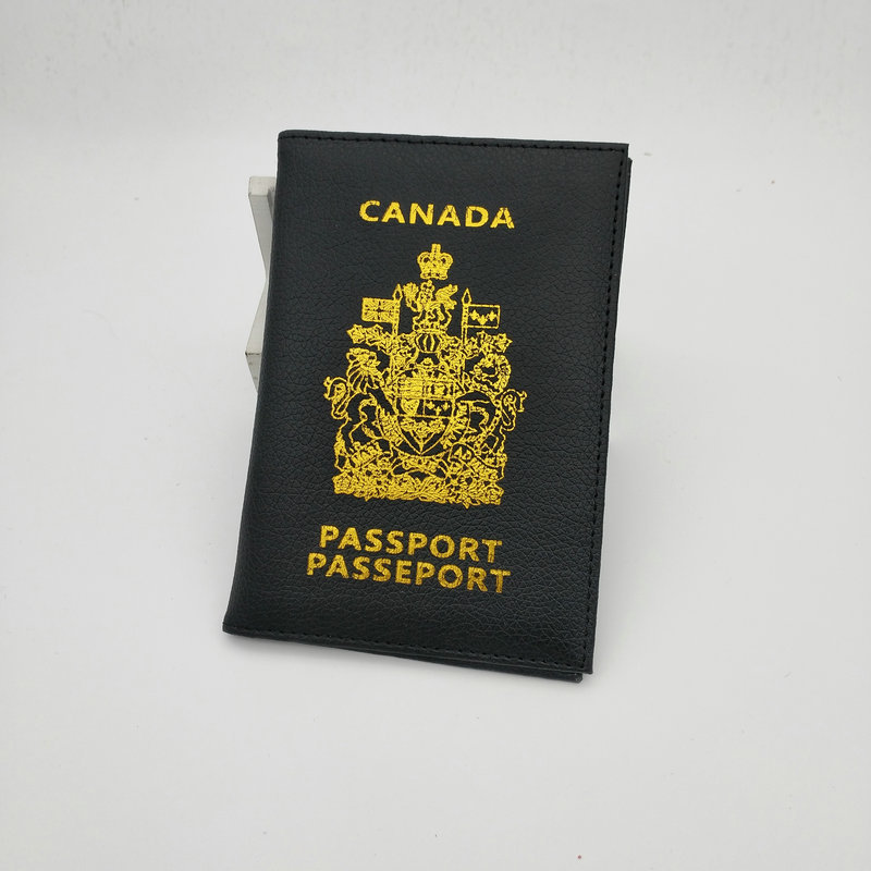 Picture of PU material open two-fold Canadian passport holder multi-color optional ID passport leather protective cover