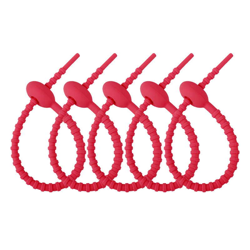 Picture of 180mm color silicone cable tie jewelry pendant stationery multifunctional lanyard data cable storage finishing winder
