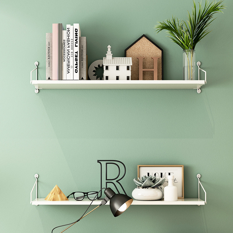 Picture of Punch-free Wall Storage Rack Bedside Projector Laminated Board Wall Hanging Board Living Room Wall Hanging Board