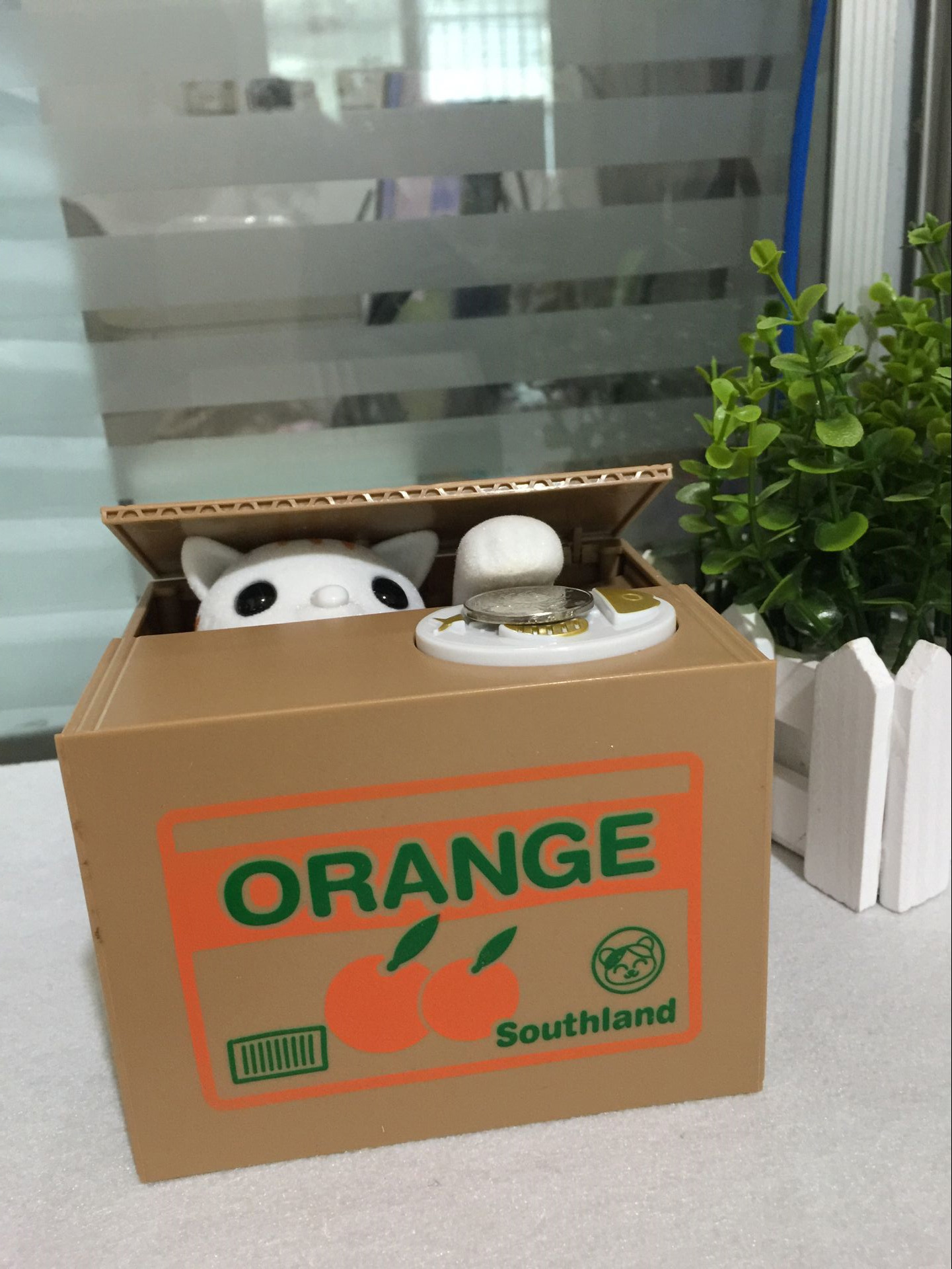 Picture of Cute creative money cat piggy bank children's toys greedy cat electric piggy bank stealing cat piggy bank coins